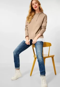 Pullover Mit Kapuzendetail