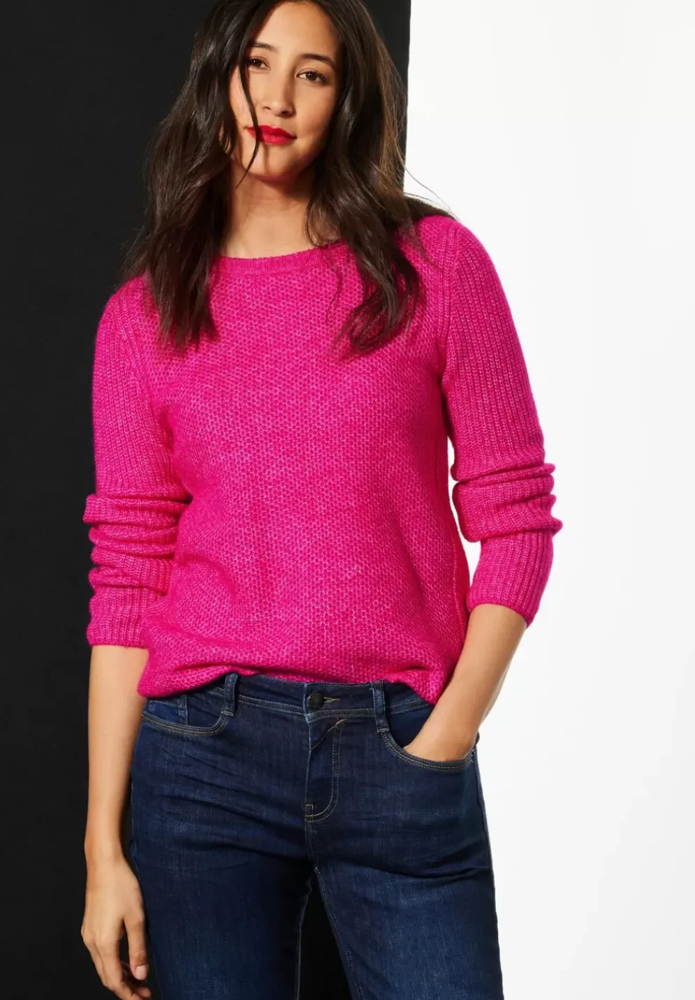 Pullover Mit Waffelstruktur