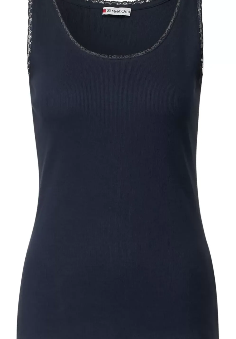 Ripp Top Mit Spitze
