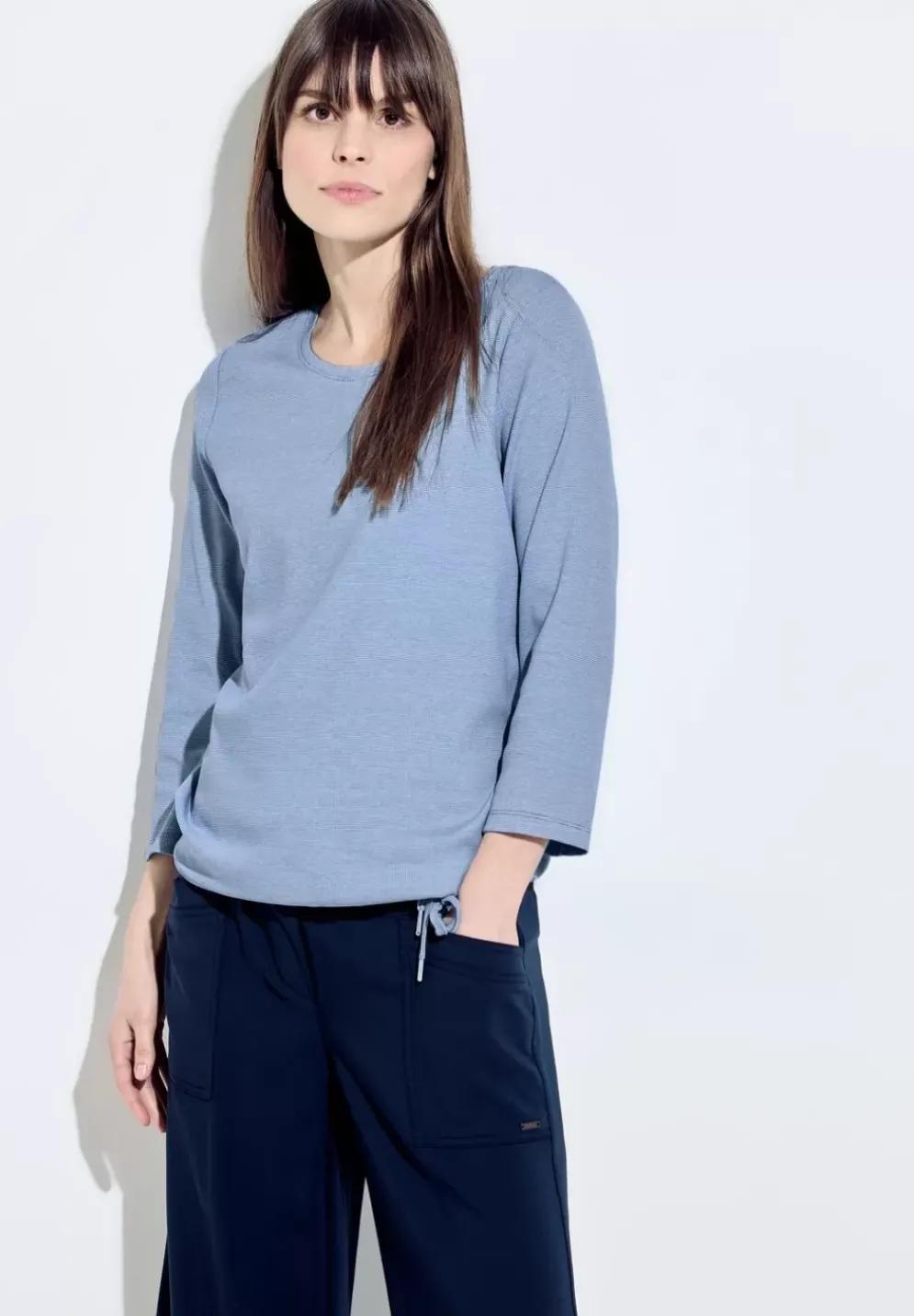 Rippshirt Mit 3/4 Armel