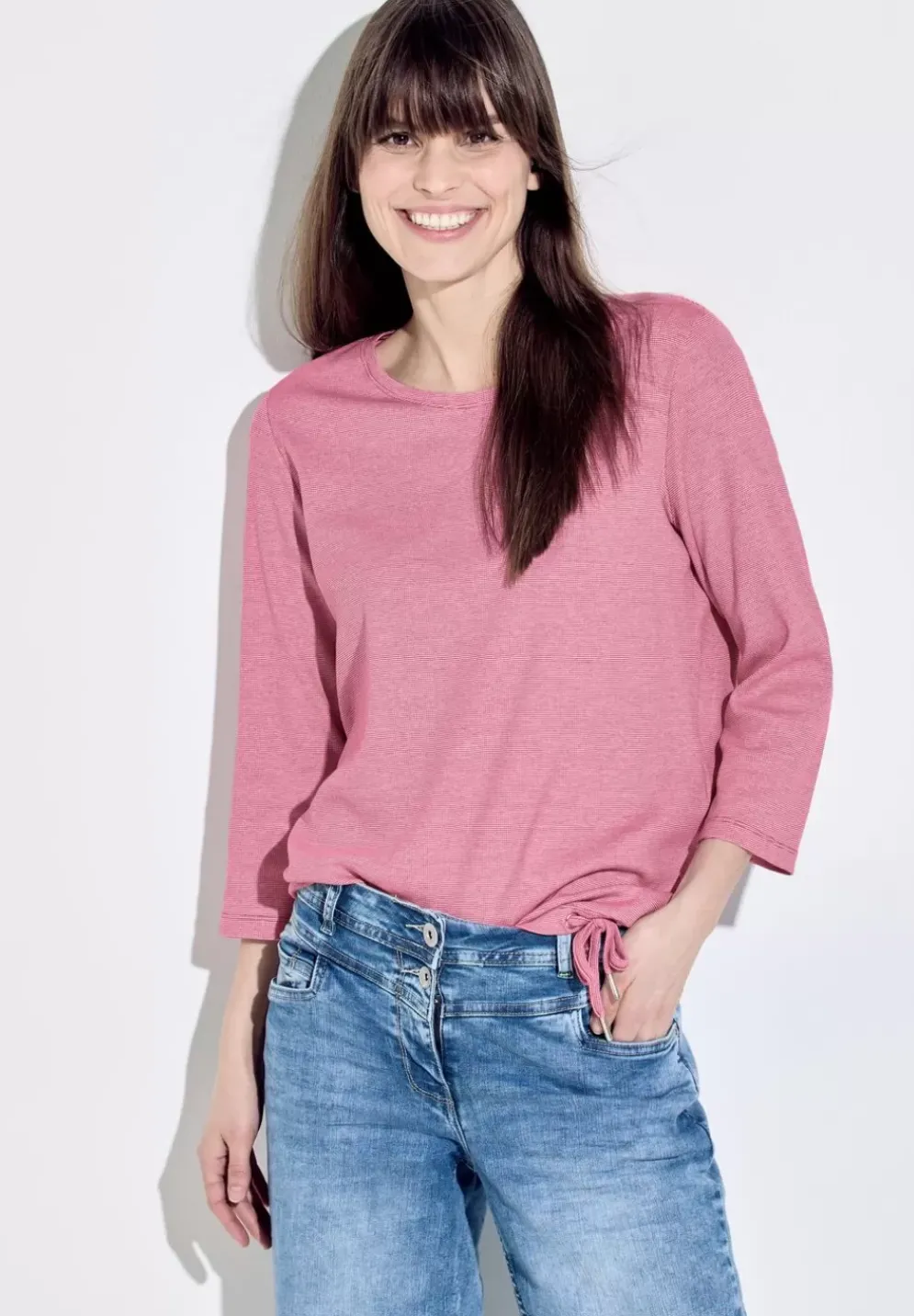 Rippshirt Mit 3/4 Armel