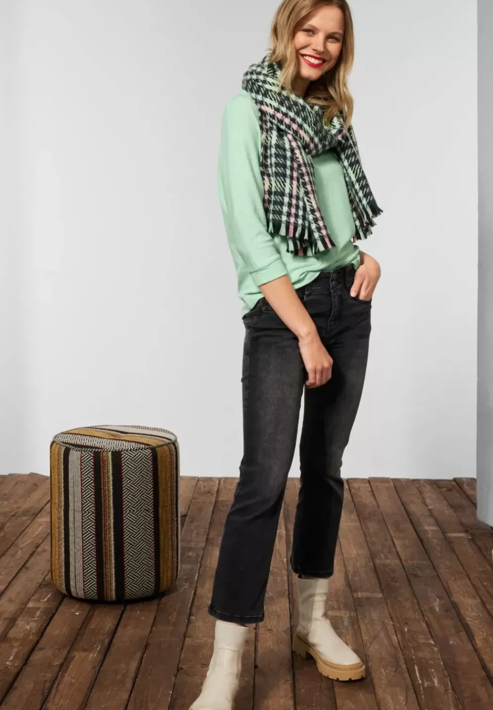 Shirt In Melange Optik