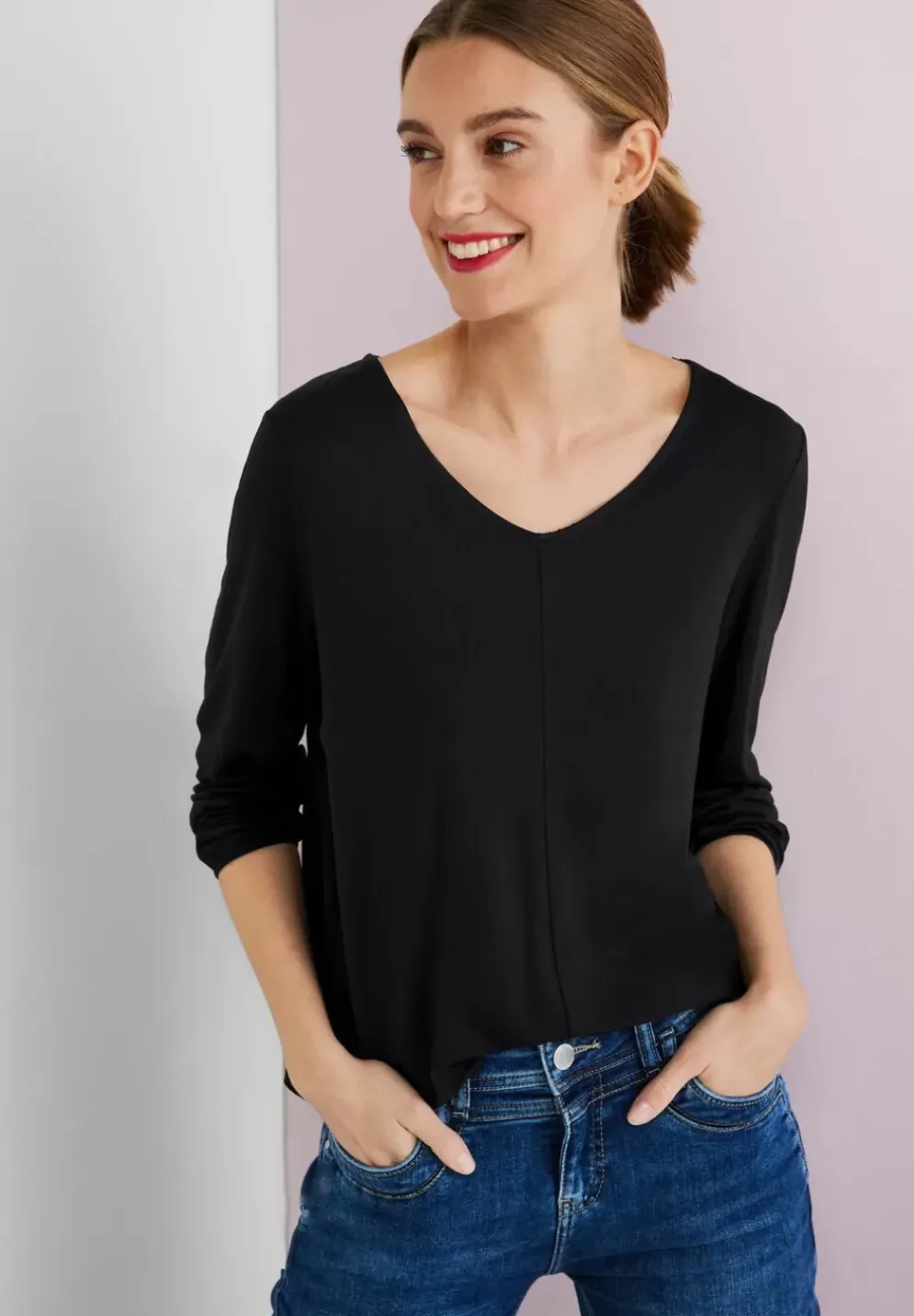 Shirt Mit Gummizug Im Saum