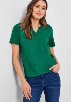 Shirt Mit Kurzer Knopfleiste