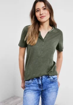 Shirt Mit Kurzer Knopfleiste
