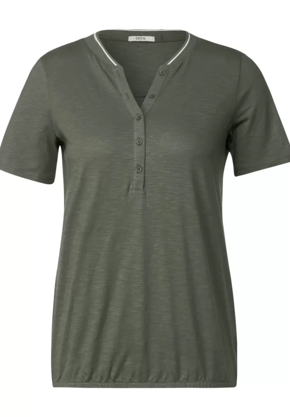 Shirt Mit Kurzer Knopfleiste