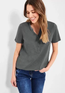 Shirt Mit Kurzer Knopfleiste