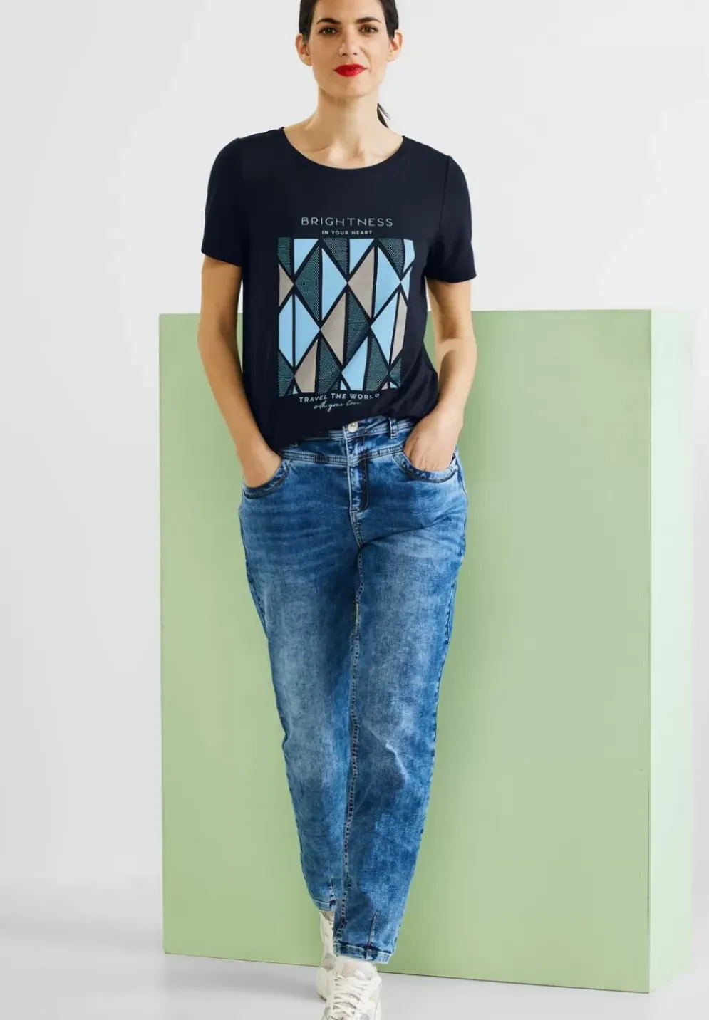 Shirt Mit Rhombus Partprint