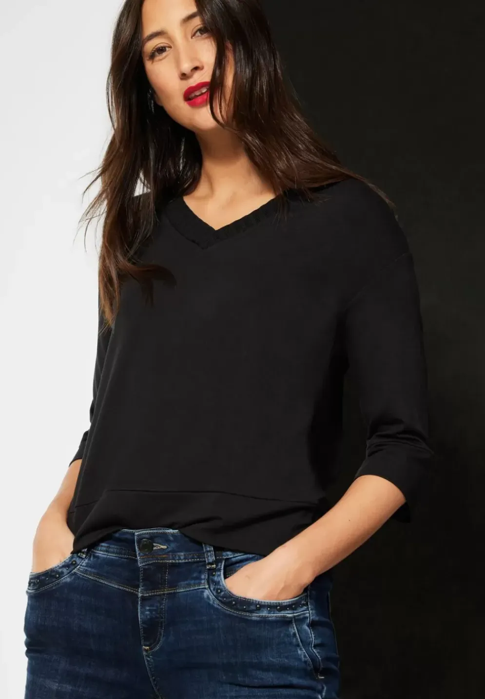 Shirt Mit Rippausschnitt