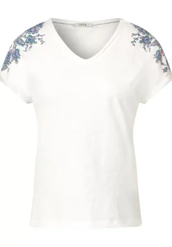 Shirt Mit Schulter Stickerei