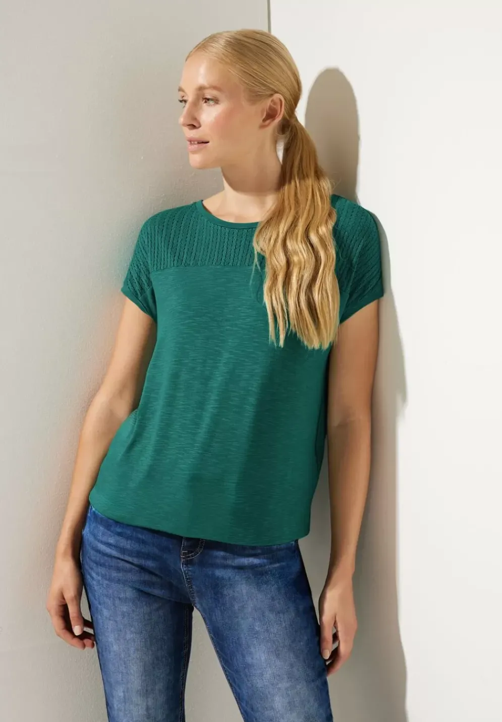 Shirt Mit Spitzendetail