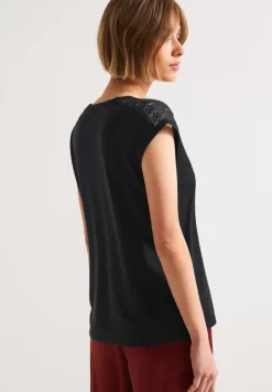 Shirt Mit Spitzenschultern