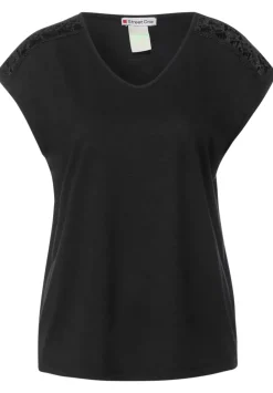 Shirt Mit Spitzenschultern