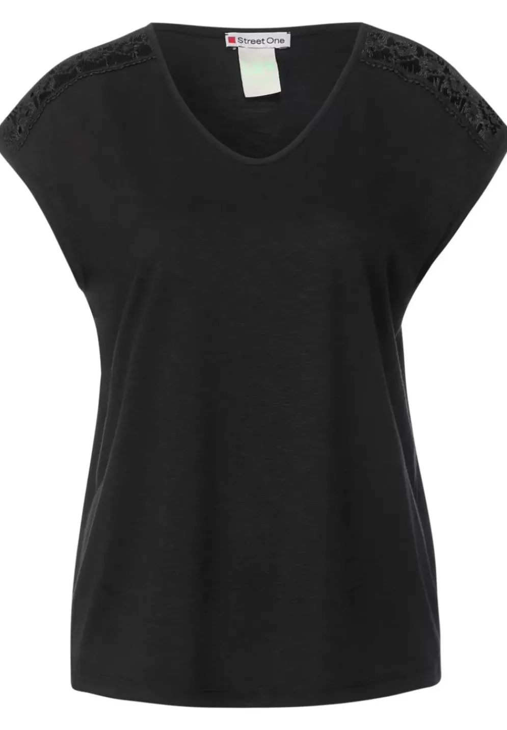 Shirt Mit Spitzenschultern