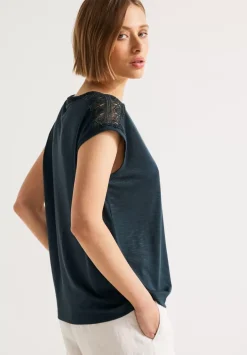 Shirt Mit Spitzenschultern