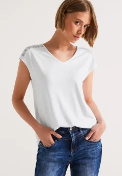 Shirt Mit Spitzenschultern