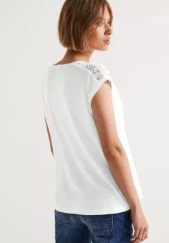 Shirt Mit Spitzenschultern
