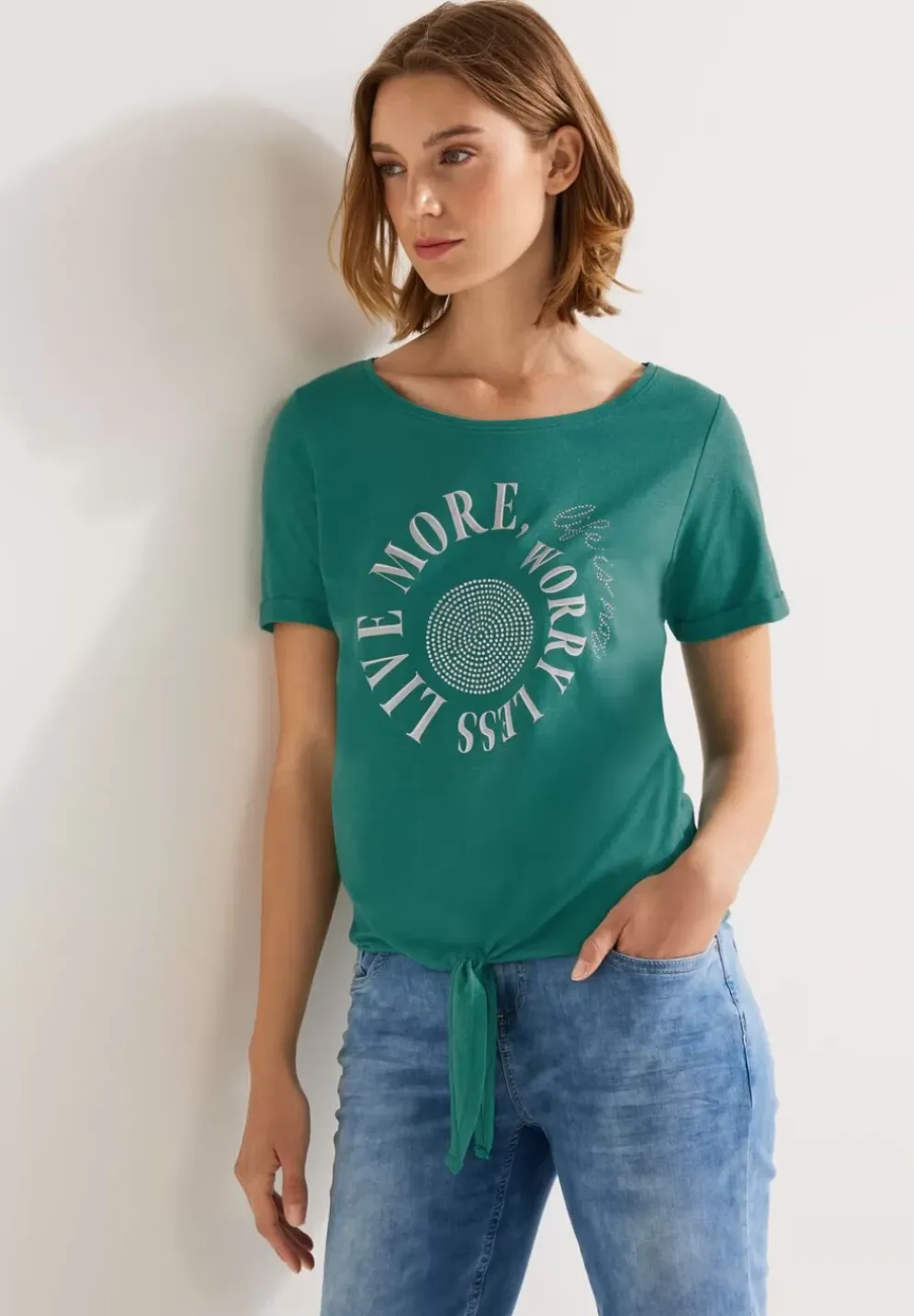 Shirt Mit Steinchen Print