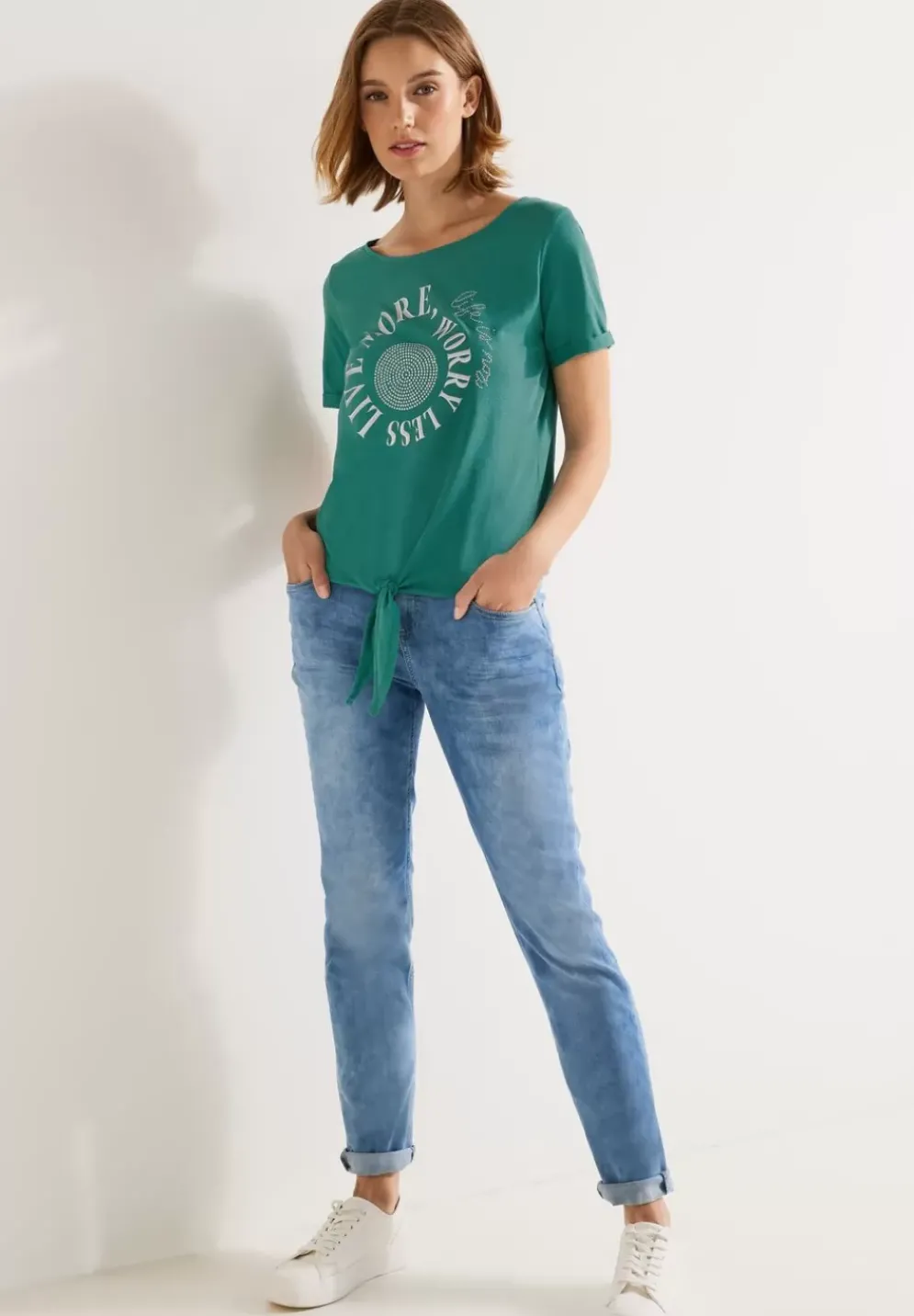 Shirt Mit Steinchen Print