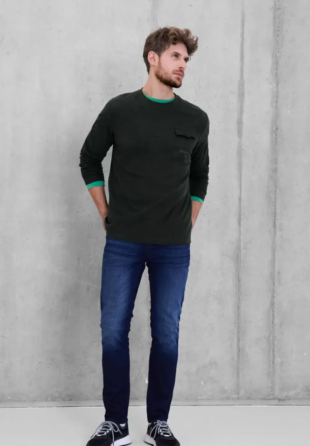 Shirt Mit Waffelstruktur
