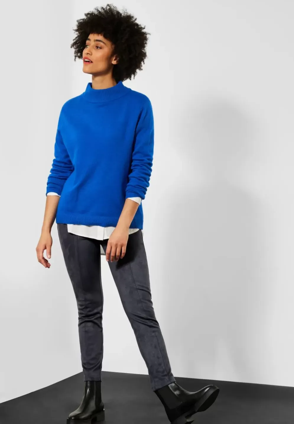 Skinny Fit Velours Hose
