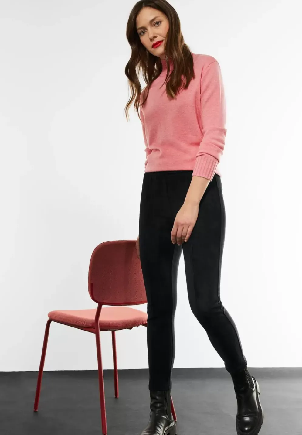 Skinny Fit Velours Hose