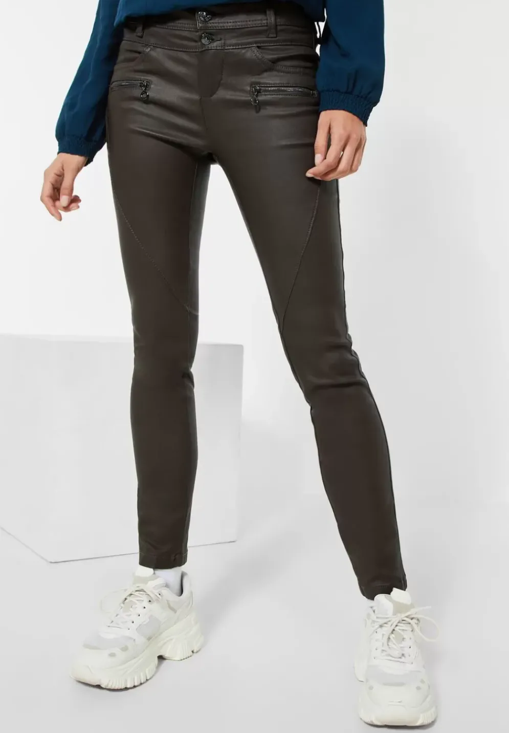 Slim Fit Hose Mit Coating