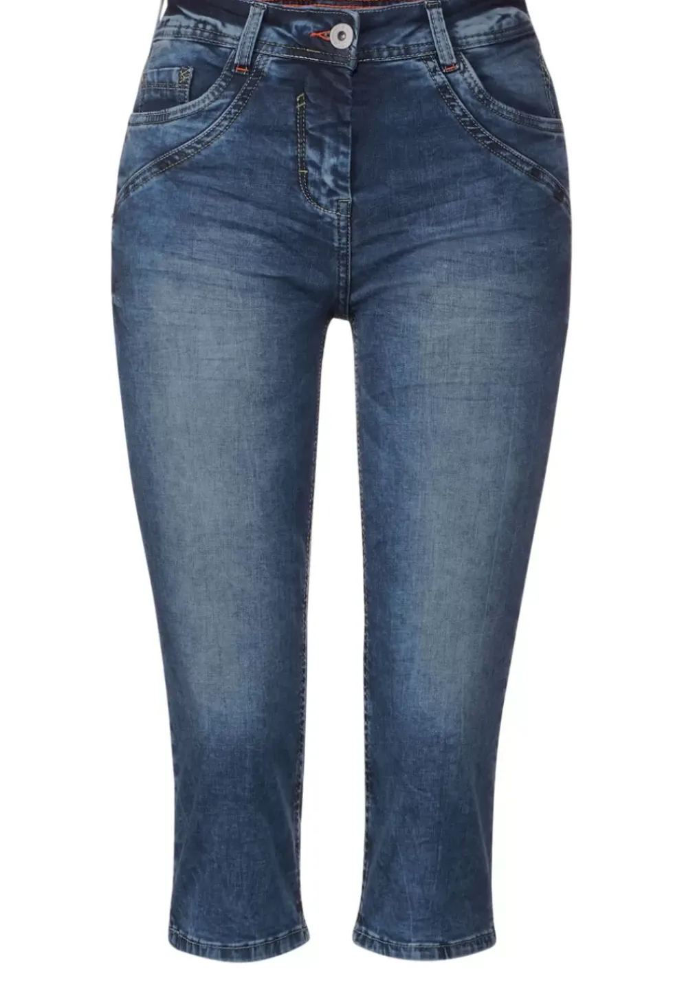 Slim Fit Jeans In 3/4-Lange