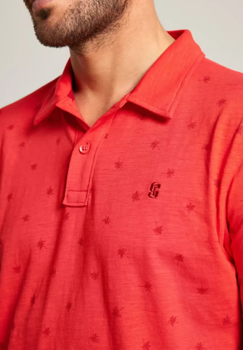 Slub Jerseypolo Mit Print