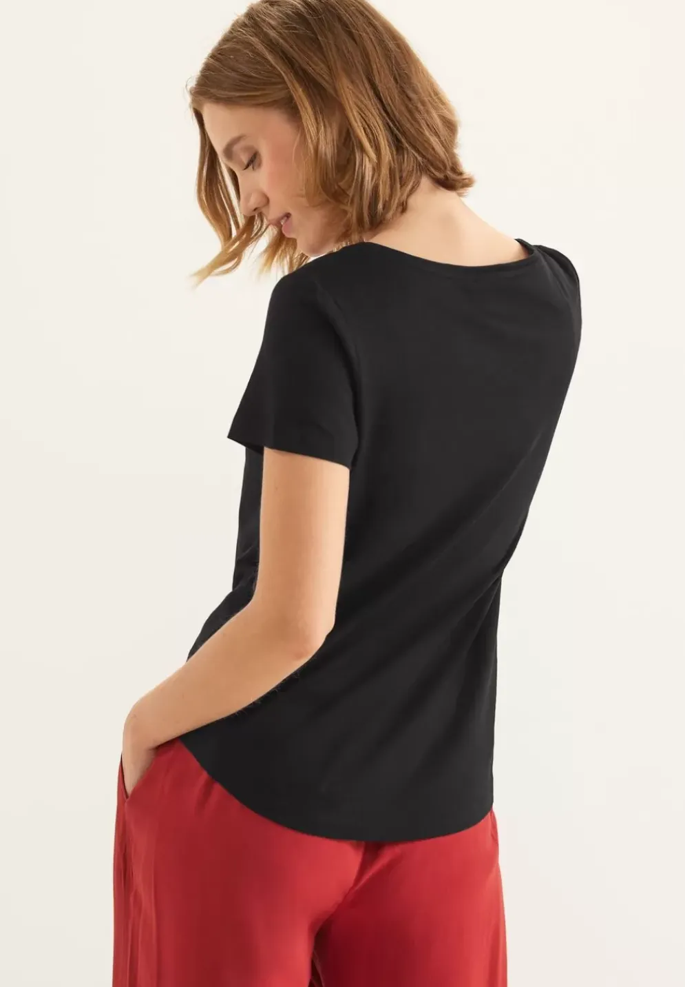Slub T-Shirt In Unifarbe