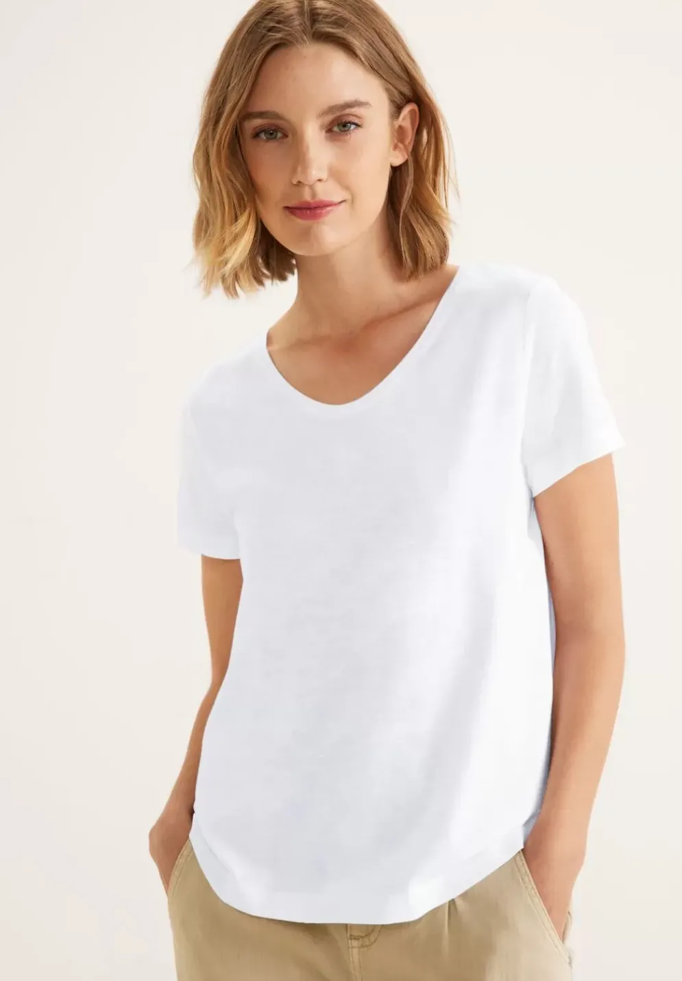 Slub T-Shirt In Unifarbe