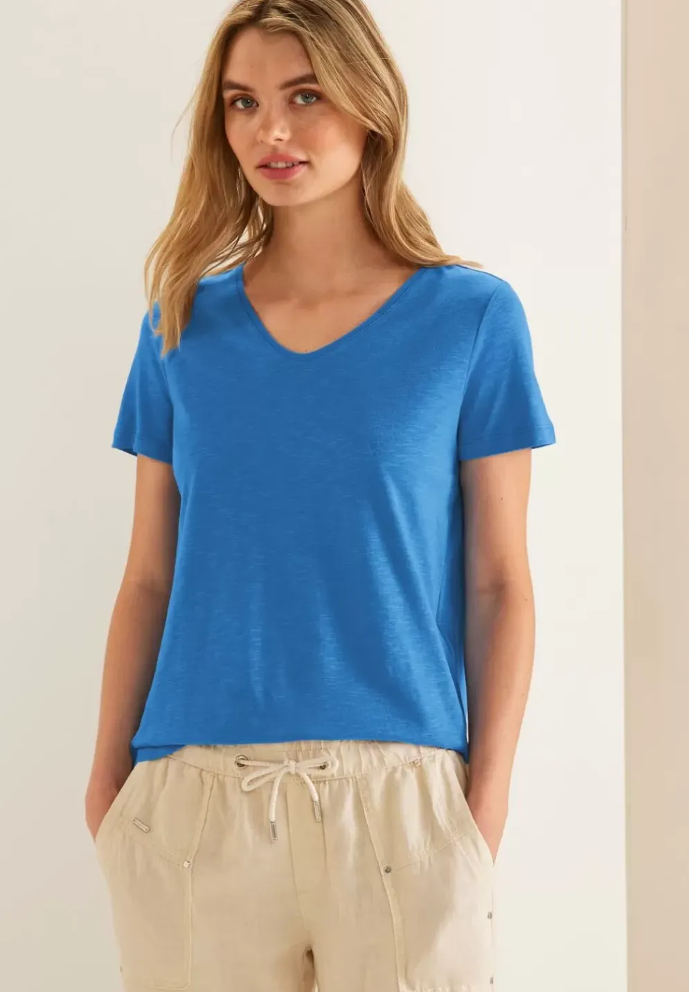 Slub T-Shirt In Unifarbe