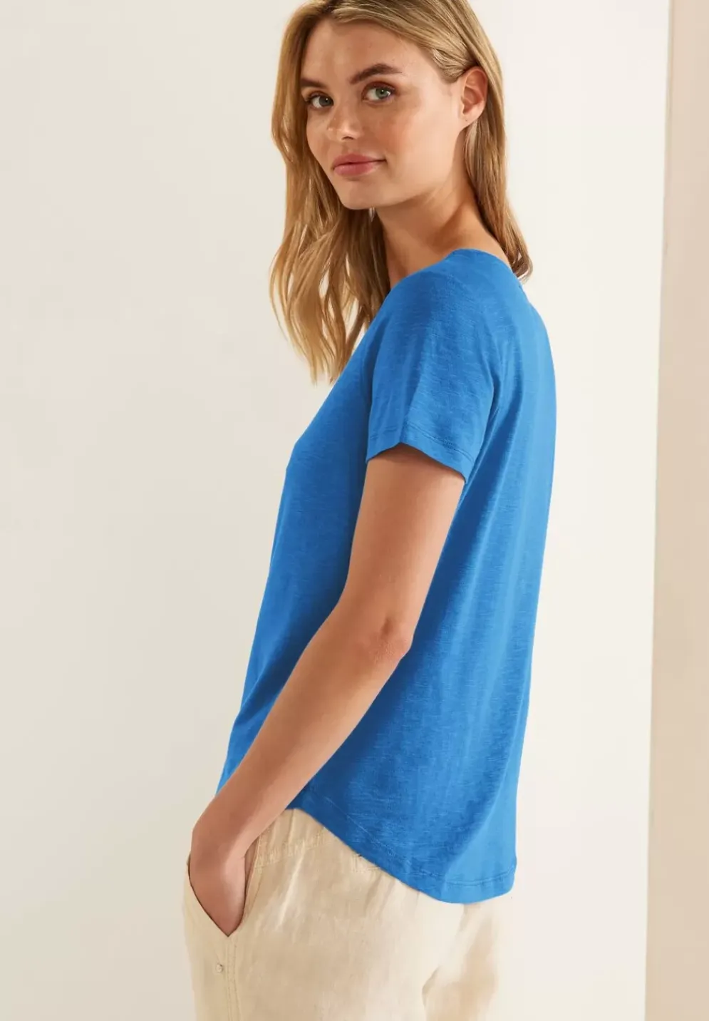 Slub T-Shirt In Unifarbe