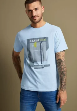 Slub T-Shirt Mit Frontprint