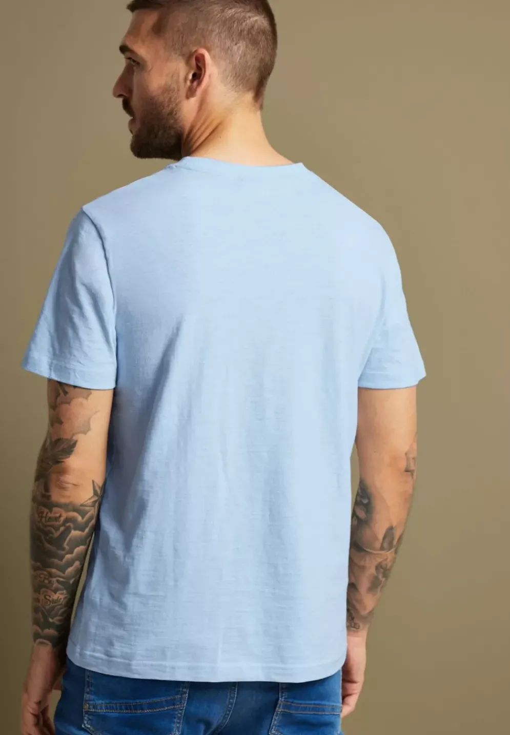 Slub T-Shirt Mit Frontprint