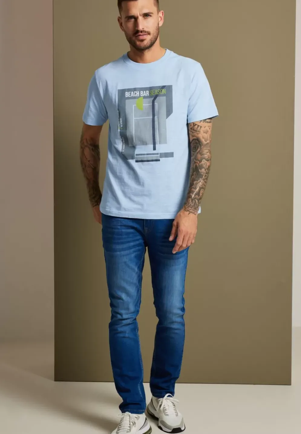 Slub T-Shirt Mit Frontprint