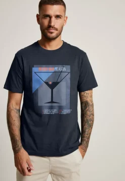 Slub T-Shirt Mit Frontprint