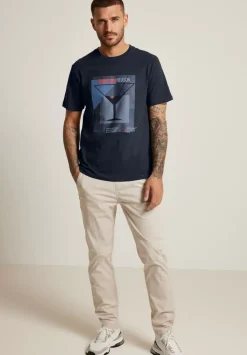 Slub T-Shirt Mit Frontprint