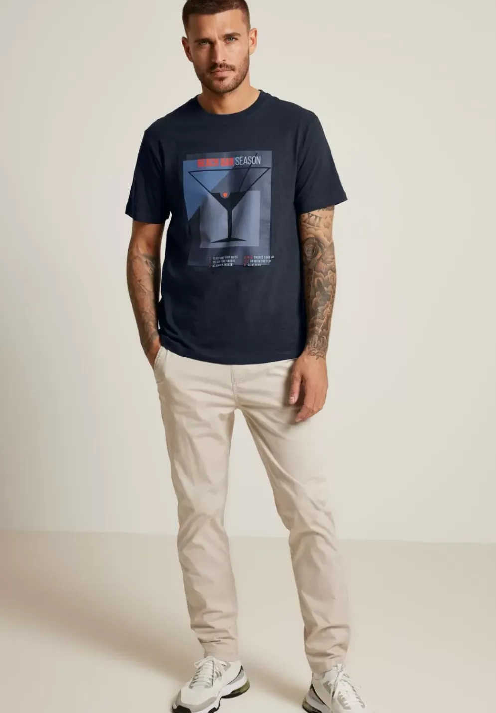 Slub T-Shirt Mit Frontprint