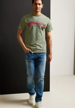 Slub T-Shirt Mit Print