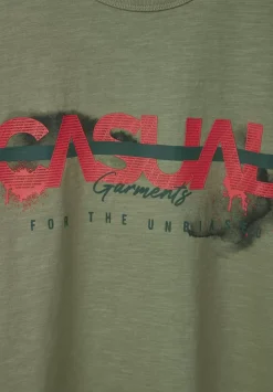 Slub T-Shirt Mit Print