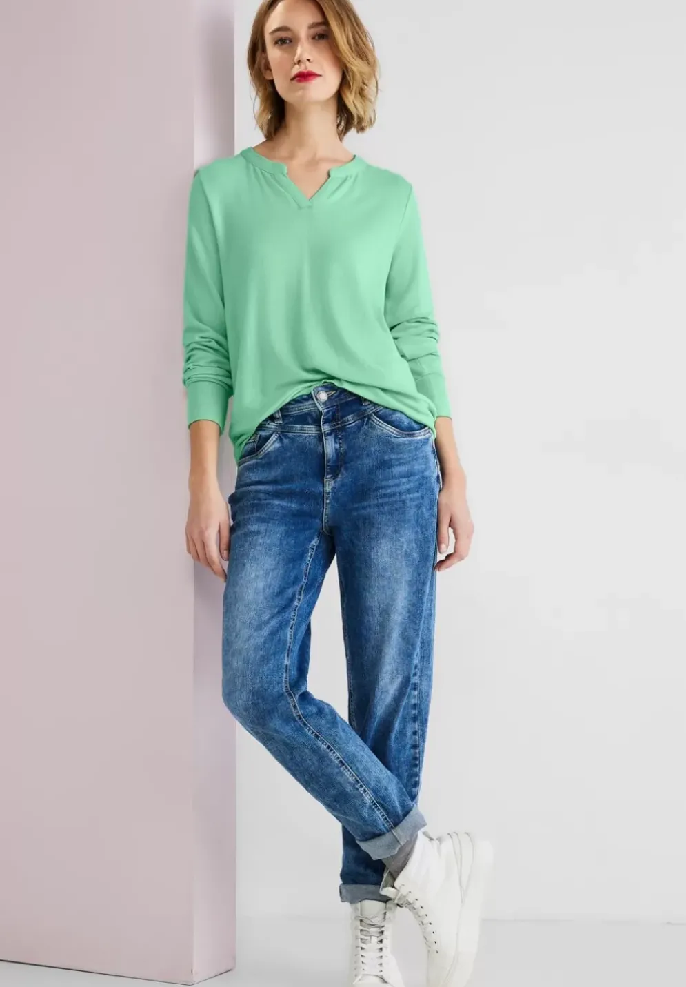 Softes Shirt In Unifarbe