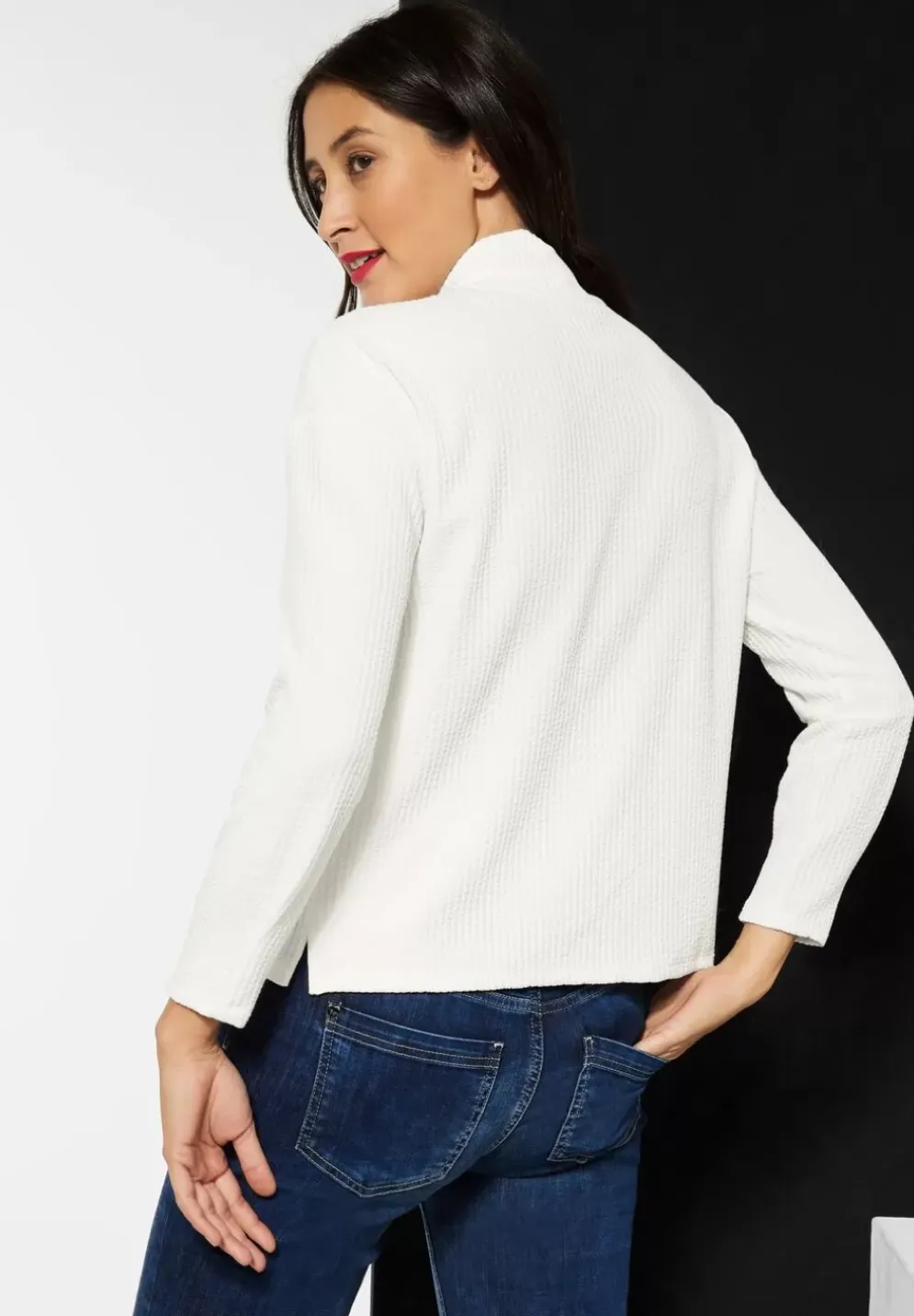 Stehkragenshirt Mit Struktur