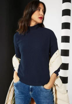 Stehkragenshirt Mit Struktur