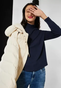 Stehkragenshirt Mit Struktur
