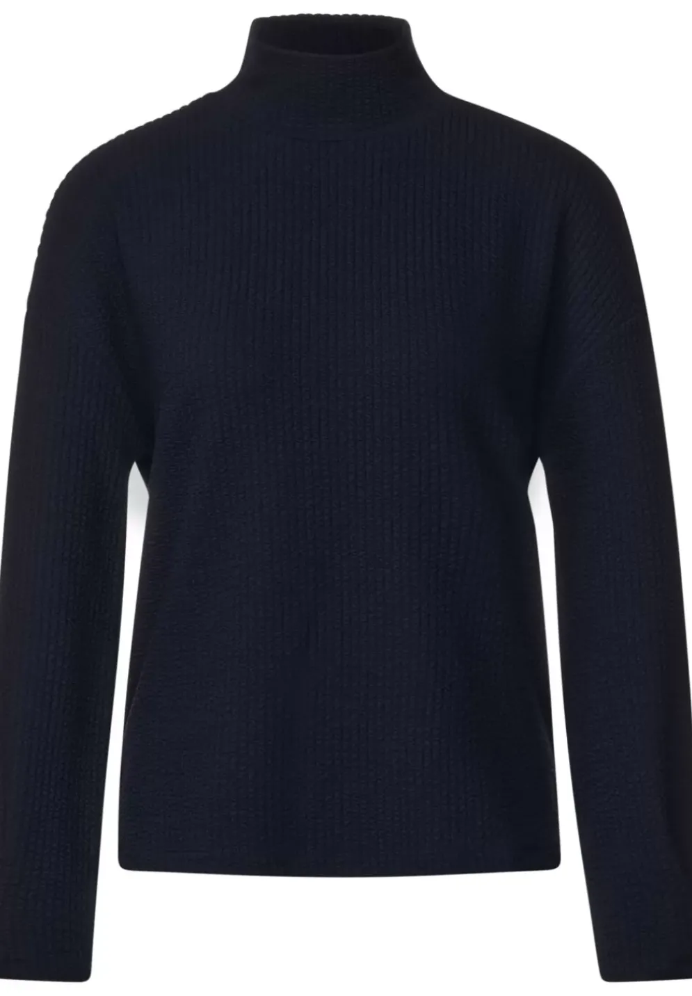Stehkragenshirt Mit Struktur