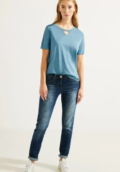 Stickerei Halbarm Shirt