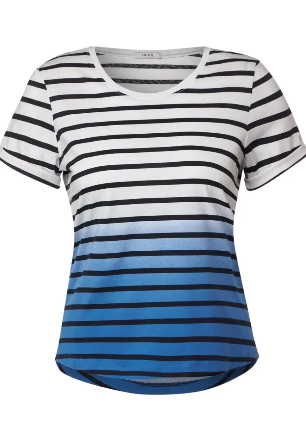 Streifenshirt In Dip-Dye