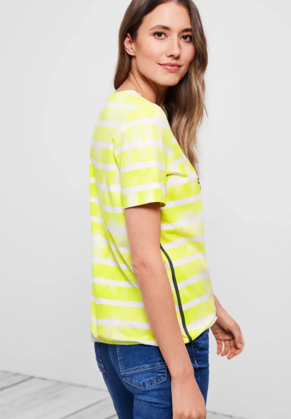 Streifenshirt Mit Frontprint