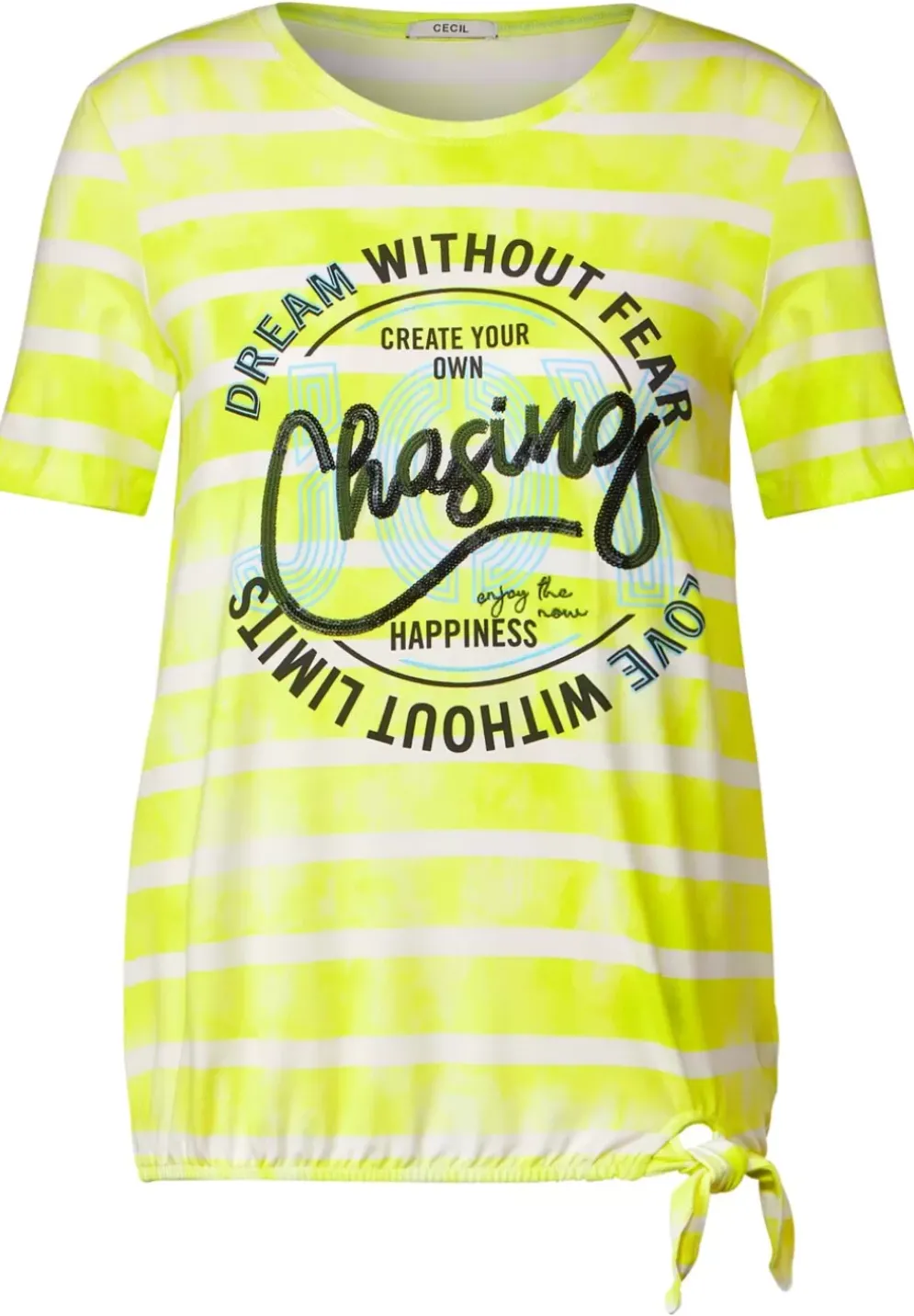 Streifenshirt Mit Frontprint